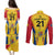 Custom Romania Rugby Couples Matching Puletasi Dress and Long Sleeve Button Shirts The Oaks World Cup 2023 Go Stejarii LT9 - Wonder Print Shop