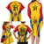 Custom Romania Rugby Family Matching Long Sleeve Bodycon Dress and Hawaiian Shirt The Oaks World Cup 2023 Go Stejarii LT9 - Wonder Print Shop