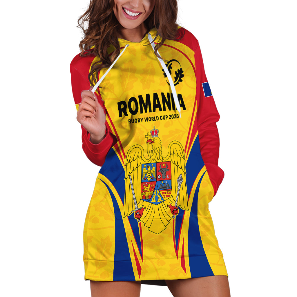 Custom Romania Rugby Hoodie Dress The Oaks World Cup 2023 Go Stejarii - Wonder Print Shop