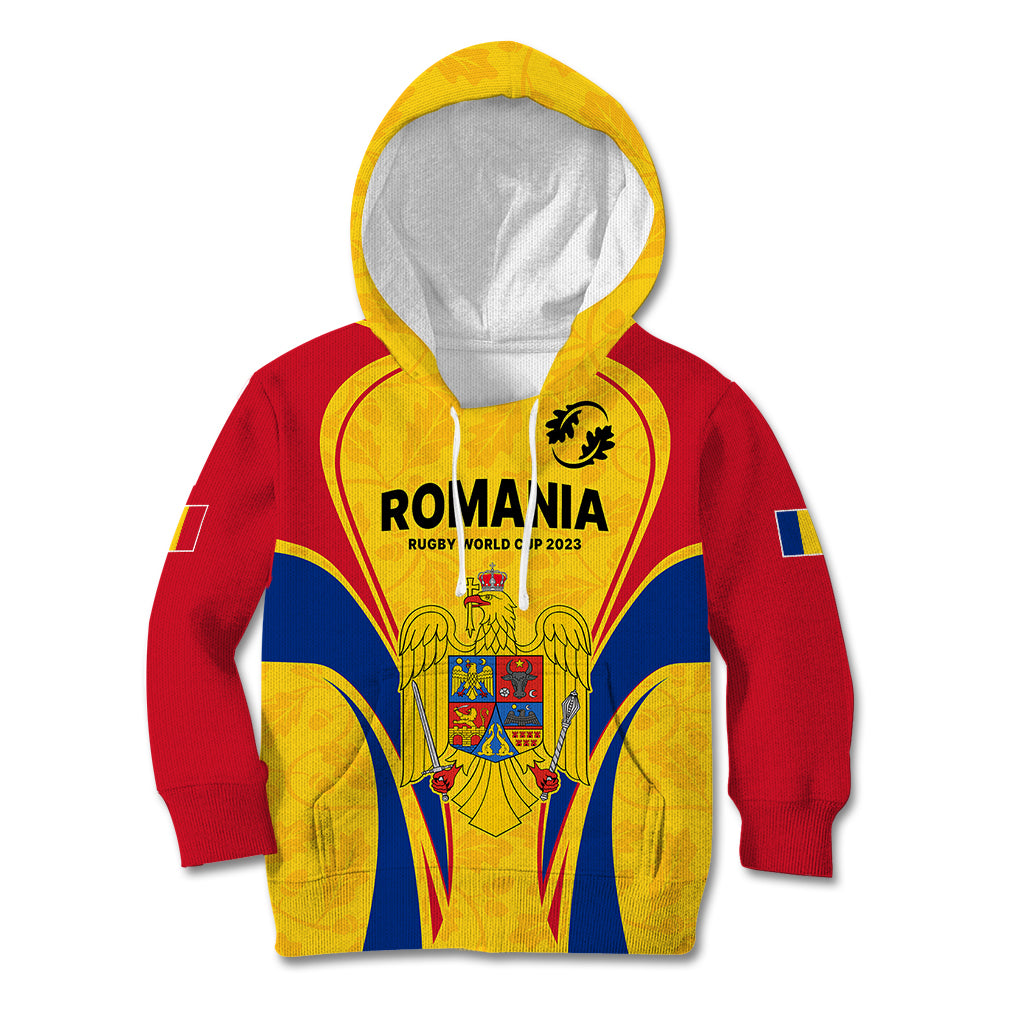 Custom Romania Rugby Kid Hoodie The Oaks World Cup 2023 Go Stejarii - Wonder Print Shop