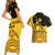 Personalised Romania Oaks Rugby Couples Matching Short Sleeve Bodycon Dress and Hawaiian Shirt Romanian Pattern With Embroidery Motif LT9 - Wonder Print Shop