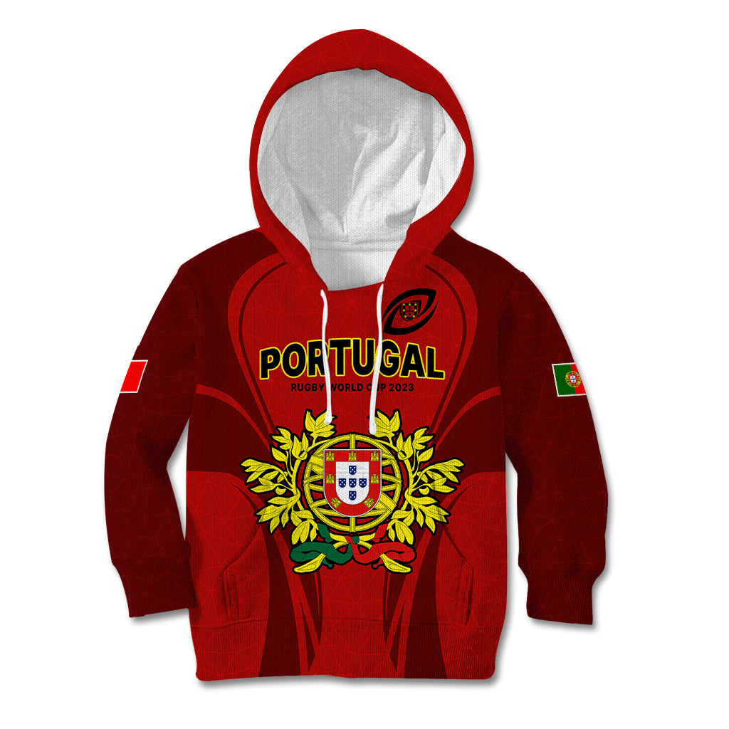 Portugal Rugby Kid Hoodie The Wolves World Cup 2023 Go Os Lobos - Wonder Print Shop