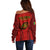 Portugal Rugby Off Shoulder Sweater The Wolves World Cup 2023 Go Os Lobos - Wonder Print Shop