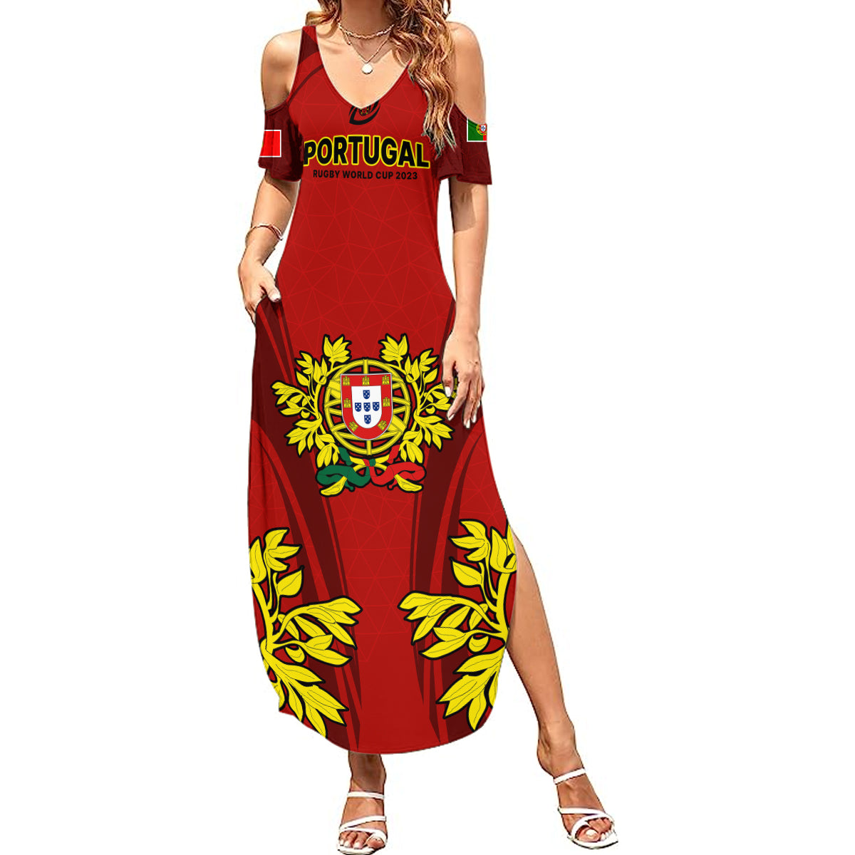 Portugal Rugby Summer Maxi Dress The Wolves World Cup 2023 Go Os Lobos - Wonder Print Shop