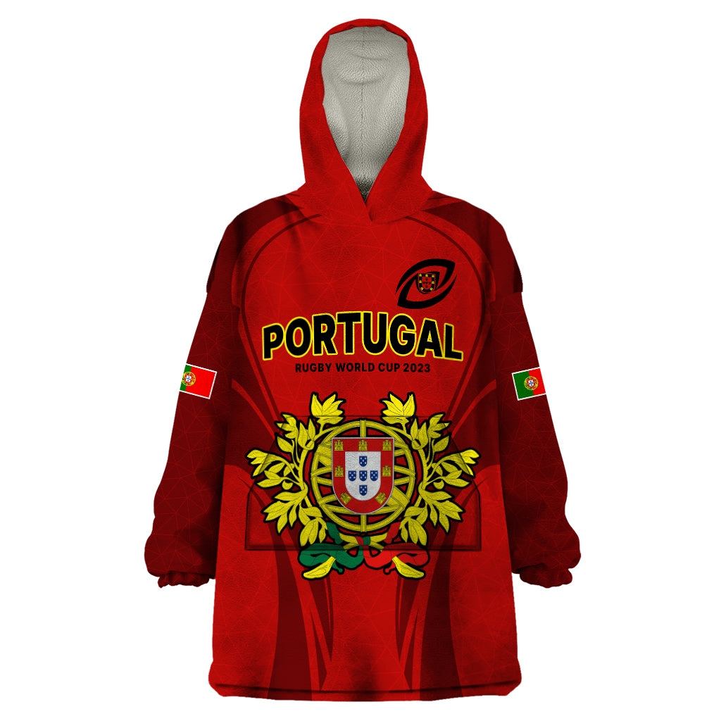 Portugal Rugby Wearable Blanket Hoodie The Wolves World Cup 2023 Go Os Lobos - Wonder Print Shop