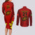 Custom Portugal Rugby Couples Matching Long Sleeve Bodycon Dress and Long Sleeve Button Shirts The Wolves World Cup 2023 Go Os Lobos LT9 - Wonder Print Shop