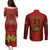 Custom Portugal Rugby Couples Matching Puletasi Dress and Long Sleeve Button Shirts The Wolves World Cup 2023 Go Os Lobos LT9 - Wonder Print Shop