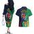 France South Africa Rugby Couples Matching Off The Shoulder Long Sleeve Dress and Hawaiian Shirt Springboks and Gallic Rooster World Cup 2023 LT9 - Wonder Print Shop