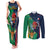 France South Africa Rugby Couples Matching Tank Maxi Dress and Long Sleeve Button Shirts Springboks and Gallic Rooster World Cup 2023 LT9 - Wonder Print Shop