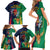 France South Africa Rugby Family Matching Short Sleeve Bodycon Dress and Hawaiian Shirt Springboks and Gallic Rooster World Cup 2023 - Wonder Print Shop