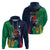 France South Africa Rugby Hoodie Springboks and Gallic Rooster World Cup 2023 - Wonder Print Shop