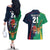 Custom France South Africa Rugby Couples Matching Off The Shoulder Long Sleeve Dress and Hawaiian Shirt Springboks and Gallic Rooster World Cup 2023 LT9 - Wonder Print Shop