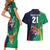 Custom France South Africa Rugby Couples Matching Short Sleeve Bodycon Dress and Hawaiian Shirt Springboks and Gallic Rooster World Cup 2023 LT9 - Wonder Print Shop