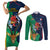 Custom France South Africa Rugby Couples Matching Short Sleeve Bodycon Dress and Long Sleeve Button Shirts Springboks and Gallic Rooster World Cup 2023 LT9 - Wonder Print Shop