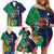 Custom France South Africa Rugby Family Matching Off Shoulder Short Dress and Hawaiian Shirt Springboks and Gallic Rooster World Cup 2023 LT9 - Wonder Print Shop