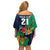 Custom France South Africa Rugby Family Matching Off Shoulder Short Dress and Hawaiian Shirt Springboks and Gallic Rooster World Cup 2023 LT9 - Wonder Print Shop