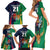 Custom France South Africa Rugby Family Matching Short Sleeve Bodycon Dress and Hawaiian Shirt Springboks and Gallic Rooster World Cup 2023 - Wonder Print Shop