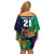 Custom France South Africa Rugby Off Shoulder Short Dress Springboks and Gallic Rooster World Cup 2023 - Wonder Print Shop