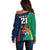 Custom France South Africa Rugby Off Shoulder Sweater Springboks and Gallic Rooster World Cup 2023 - Wonder Print Shop