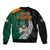 New Zealand Ireland Rugby Bomber Jacket Warrior Black Fern and Shamrocks World Cup 2023 LT9 - Wonder Print Shop