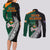 New Zealand Ireland Rugby Couples Matching Long Sleeve Bodycon Dress and Long Sleeve Button Shirts Warrior Black Fern and Shamrocks World Cup 2023 LT9 - Wonder Print Shop