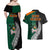 New Zealand Ireland Rugby Couples Matching Off Shoulder Maxi Dress and Hawaiian Shirt Warrior Black Fern and Shamrocks World Cup 2023 LT9 - Wonder Print Shop