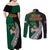 New Zealand Ireland Rugby Couples Matching Off Shoulder Maxi Dress and Long Sleeve Button Shirts Warrior Black Fern and Shamrocks World Cup 2023 LT9 - Wonder Print Shop