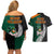 New Zealand Ireland Rugby Couples Matching Off Shoulder Short Dress and Hawaiian Shirt Warrior Black Fern and Shamrocks World Cup 2023 LT9 - Wonder Print Shop