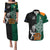 New Zealand Ireland Rugby Couples Matching Puletasi Dress and Hawaiian Shirt Warrior Black Fern and Shamrocks World Cup 2023 LT9 - Wonder Print Shop