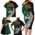 New Zealand Ireland Rugby Family Matching Long Sleeve Bodycon Dress and Hawaiian Shirt Warrior Black Fern and Shamrocks World Cup 2023 LT9 - Wonder Print Shop