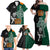 New Zealand Ireland Rugby Family Matching Off Shoulder Maxi Dress and Hawaiian Shirt Warrior Black Fern and Shamrocks World Cup 2023 LT9 - Wonder Print Shop