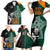 New Zealand Ireland Rugby Family Matching Short Sleeve Bodycon Dress and Hawaiian Shirt Warrior Black Fern and Shamrocks World Cup 2023 - Wonder Print Shop