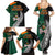 New Zealand Ireland Rugby Family Matching Summer Maxi Dress and Hawaiian Shirt Warrior Black Fern and Shamrocks World Cup 2023 - Wonder Print Shop