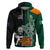 New Zealand Ireland Rugby Hoodie Warrior Black Fern and Shamrocks World Cup 2023 - Wonder Print Shop