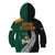 New Zealand Ireland Rugby Kid Hoodie Warrior Black Fern and Shamrocks World Cup 2023 - Wonder Print Shop