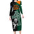 New Zealand Ireland Rugby Long Sleeve Bodycon Dress Warrior Black Fern and Shamrocks World Cup 2023 - Wonder Print Shop