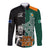 New Zealand Ireland Rugby Long Sleeve Button Shirt Warrior Black Fern and Shamrocks World Cup 2023 - Wonder Print Shop