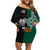 New Zealand Ireland Rugby Off Shoulder Short Dress Warrior Black Fern and Shamrocks World Cup 2023 - Wonder Print Shop