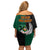 New Zealand Ireland Rugby Off Shoulder Short Dress Warrior Black Fern and Shamrocks World Cup 2023 - Wonder Print Shop