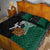 New Zealand Ireland Rugby Quilt Bed Set Warrior Black Fern and Shamrocks World Cup 2023 - Wonder Print Shop