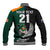 Custom New Zealand Ireland Rugby Baseball Jacket Warrior Black Fern and Shamrocks World Cup 2023 LT9 - Wonder Print Shop