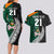 Custom New Zealand Ireland Rugby Couples Matching Long Sleeve Bodycon Dress and Hawaiian Shirt Warrior Black Fern and Shamrocks World Cup 2023 LT9 - Wonder Print Shop