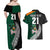 Custom New Zealand Ireland Rugby Couples Matching Off Shoulder Maxi Dress and Hawaiian Shirt Warrior Black Fern and Shamrocks World Cup 2023 LT9 - Wonder Print Shop