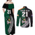 Custom New Zealand Ireland Rugby Couples Matching Off Shoulder Maxi Dress and Long Sleeve Button Shirts Warrior Black Fern and Shamrocks World Cup 2023 LT9 - Wonder Print Shop