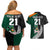 Custom New Zealand Ireland Rugby Couples Matching Off Shoulder Short Dress and Hawaiian Shirt Warrior Black Fern and Shamrocks World Cup 2023 LT9 - Wonder Print Shop