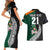 Custom New Zealand Ireland Rugby Couples Matching Short Sleeve Bodycon Dress and Hawaiian Shirt Warrior Black Fern and Shamrocks World Cup 2023 LT9 - Wonder Print Shop