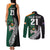 Custom New Zealand Ireland Rugby Couples Matching Tank Maxi Dress and Long Sleeve Button Shirts Warrior Black Fern and Shamrocks World Cup 2023 LT9 - Wonder Print Shop