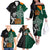 Custom New Zealand Ireland Rugby Family Matching Off Shoulder Long Sleeve Dress and Hawaiian Shirt Warrior Black Fern and Shamrocks World Cup 2023 - Wonder Print Shop