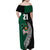 Custom New Zealand Ireland Rugby Family Matching Off Shoulder Maxi Dress and Hawaiian Shirt Warrior Black Fern and Shamrocks World Cup 2023 LT9 - Wonder Print Shop