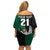 Custom New Zealand Ireland Rugby Family Matching Off Shoulder Short Dress and Hawaiian Shirt Warrior Black Fern and Shamrocks World Cup 2023 LT9 - Wonder Print Shop